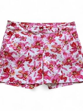 Isaac Mizrahi Women’s Pink Floral Print Shorts Size 14